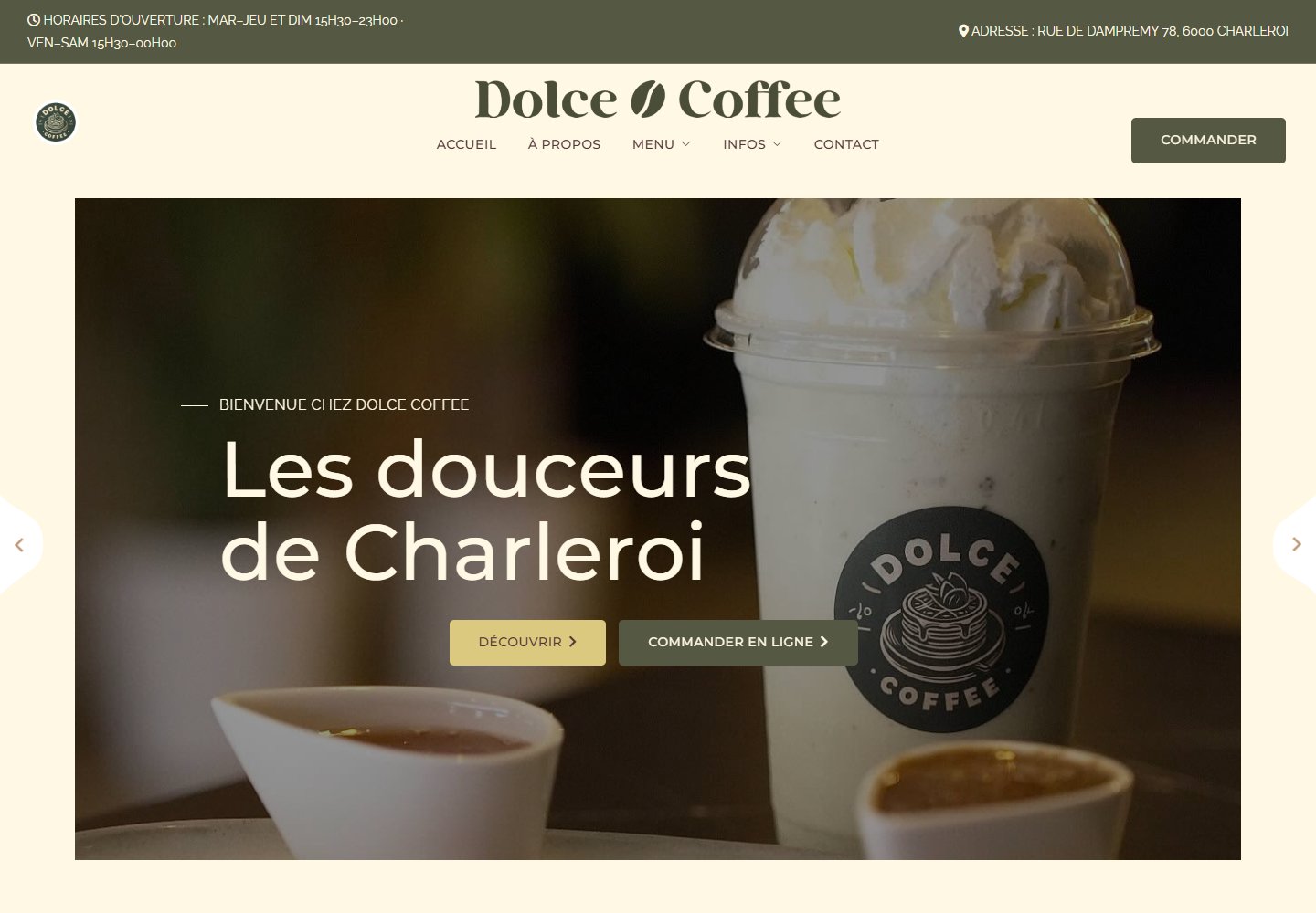 Site Dolce Coffee réalisé par ENS