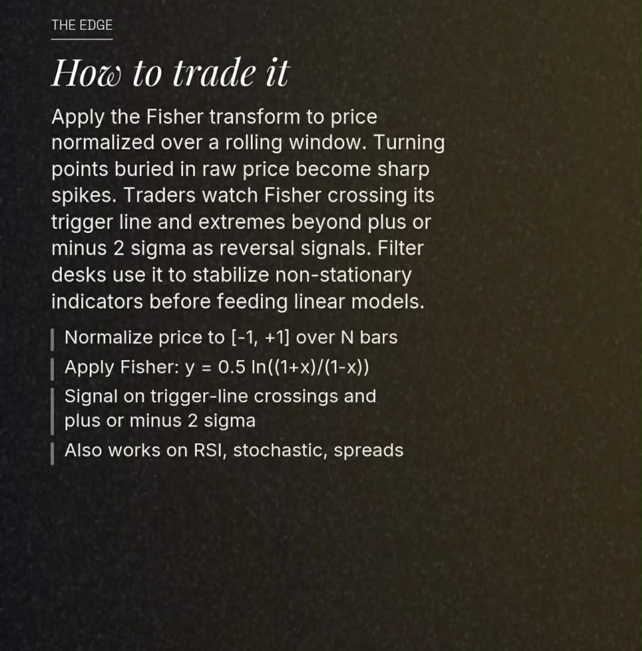 How to trade the Fisher Transform