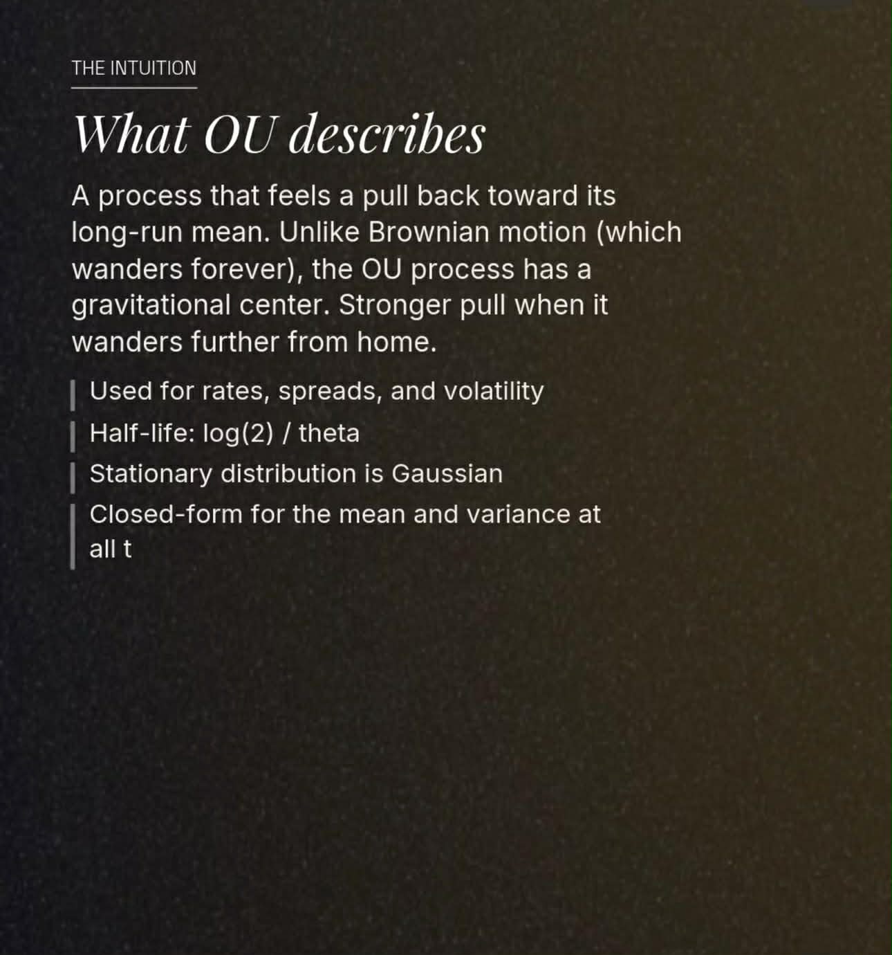 OU intuition explanation