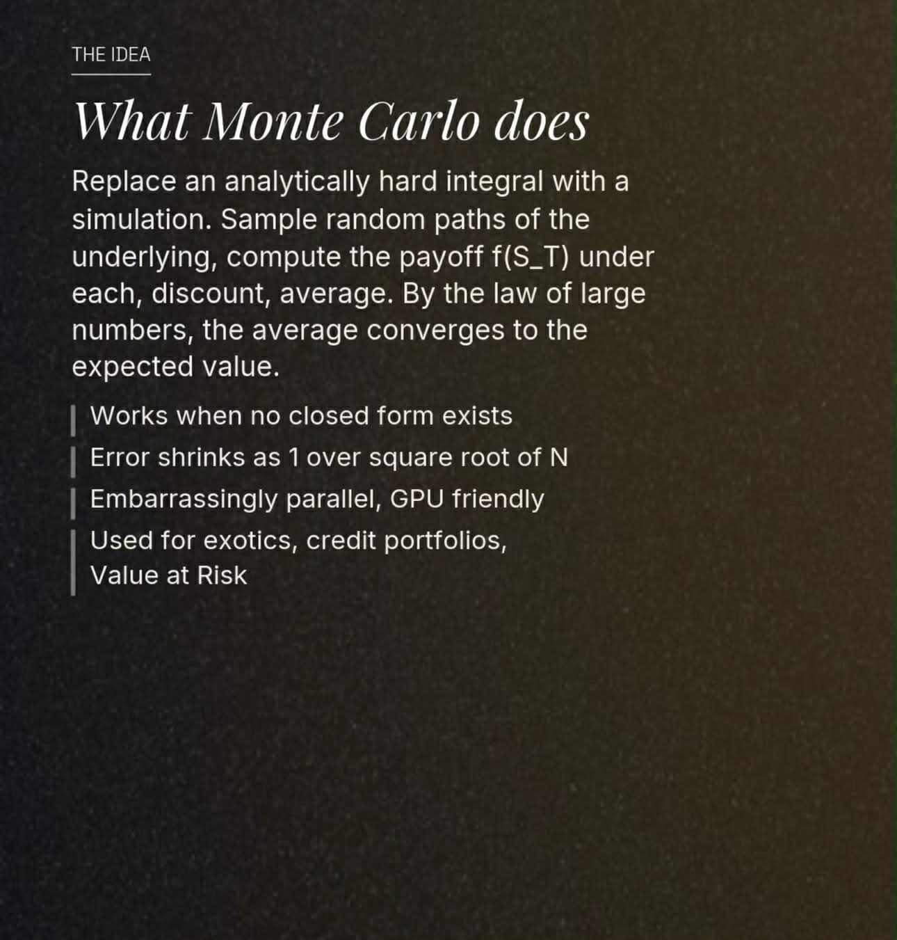 Explanation of what Monte Carlo does